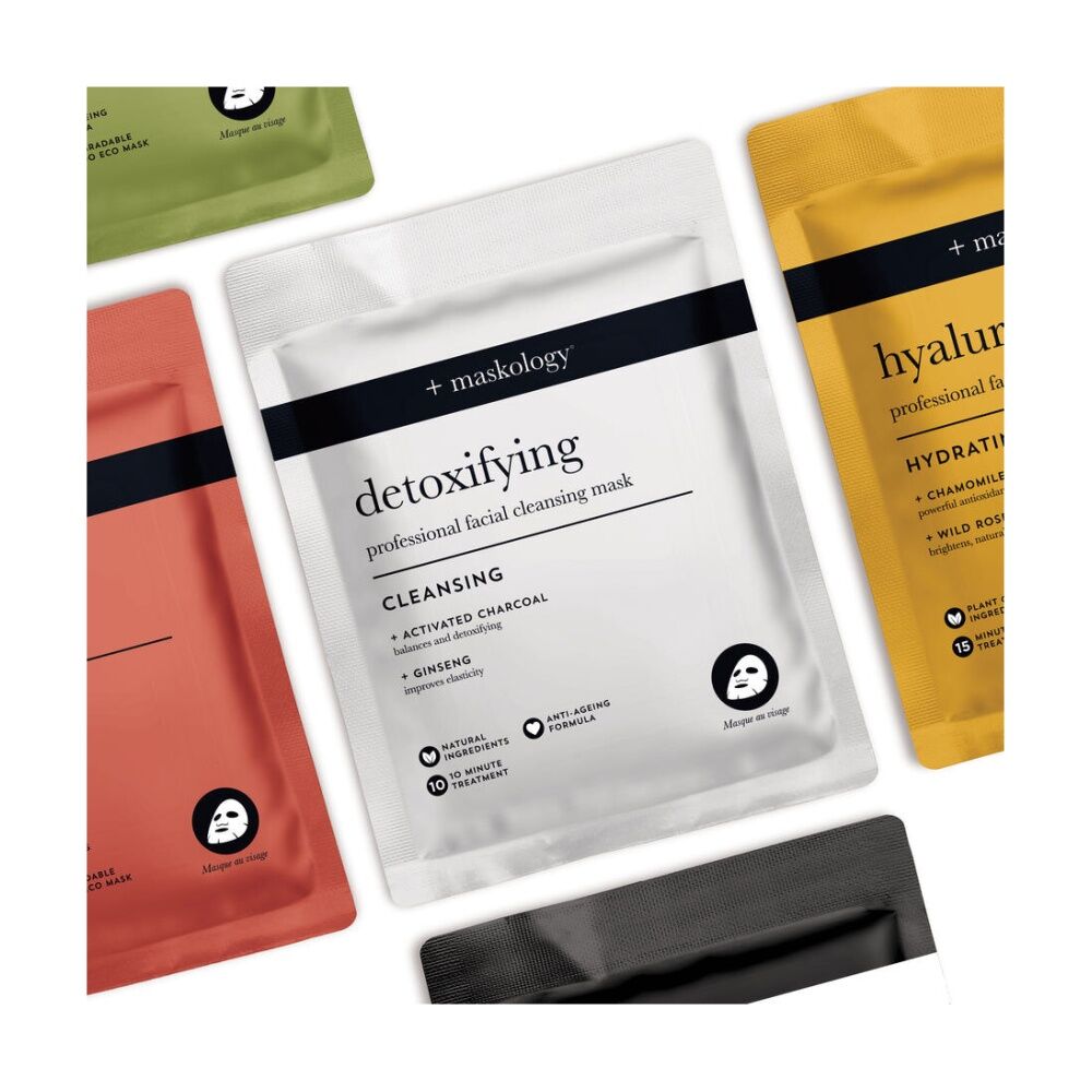 3PK Maskology Detoxifying Professional Sheet Mask Cleansing Anti-Ageing Formula