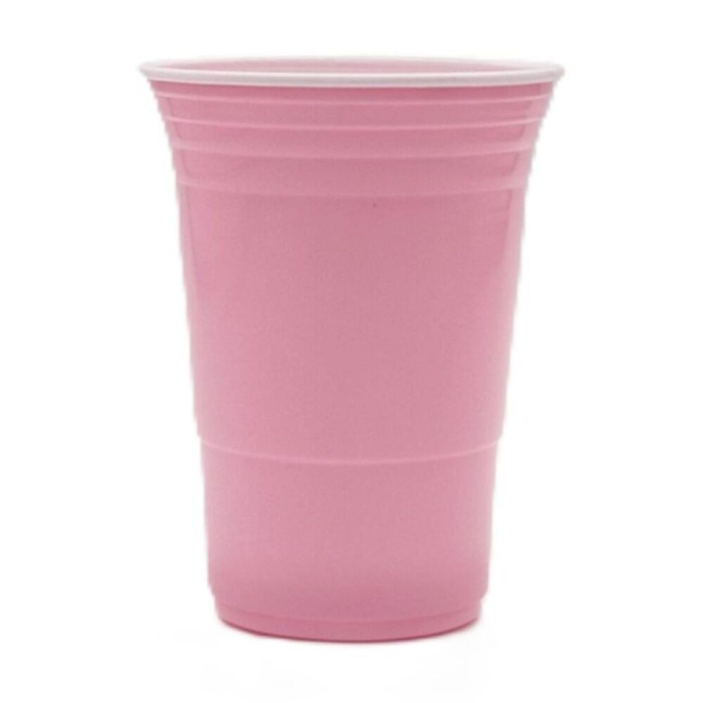 12x 50pc Partyware Durable Reusable American Cups Set 450ml Pink