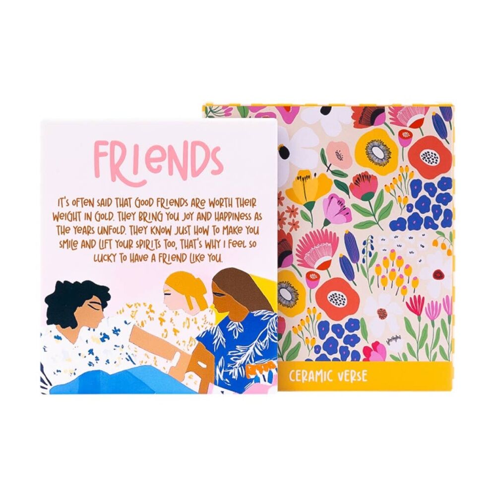 2PK Splosh Billie Friends Verse Ceramic W/ Hook & Stand Pink Blue 12x14x1cm