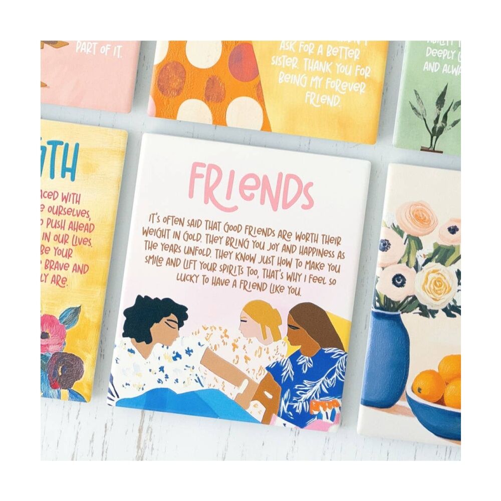 2PK Splosh Billie Friends Verse Ceramic W/ Hook & Stand Pink Blue 12x14x1cm