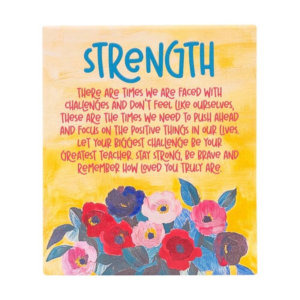 2PK Splosh Billie Strength Verse Ceramic W/ Hook & Stand Yellow Blue 12x14x1cm