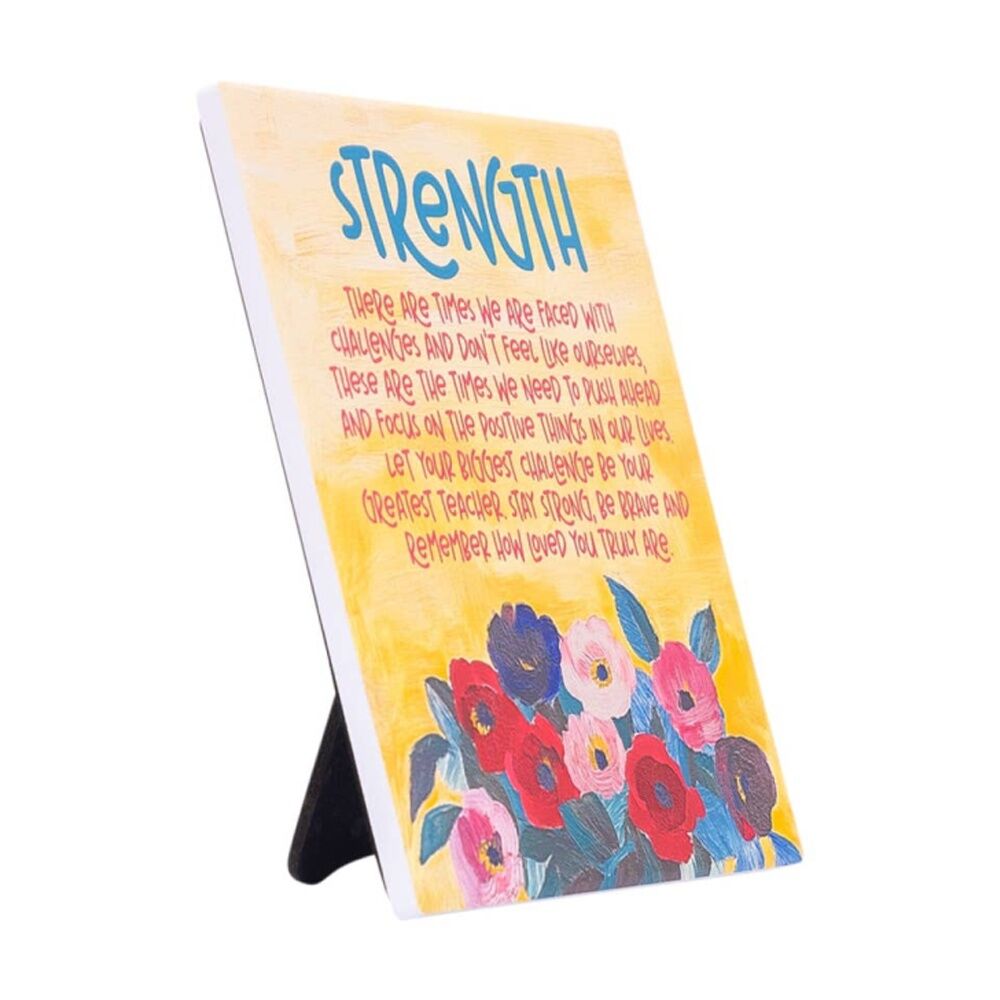 2PK Splosh Billie Strength Verse Ceramic W/ Hook & Stand Yellow Blue 12x14x1cm