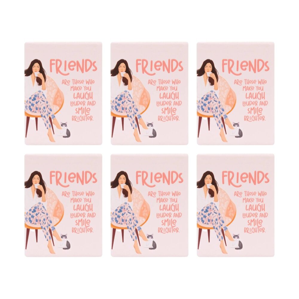 6PK Splosh Billie Friends Ceramic Magnet Embossed Pink 6x8x0.5cm