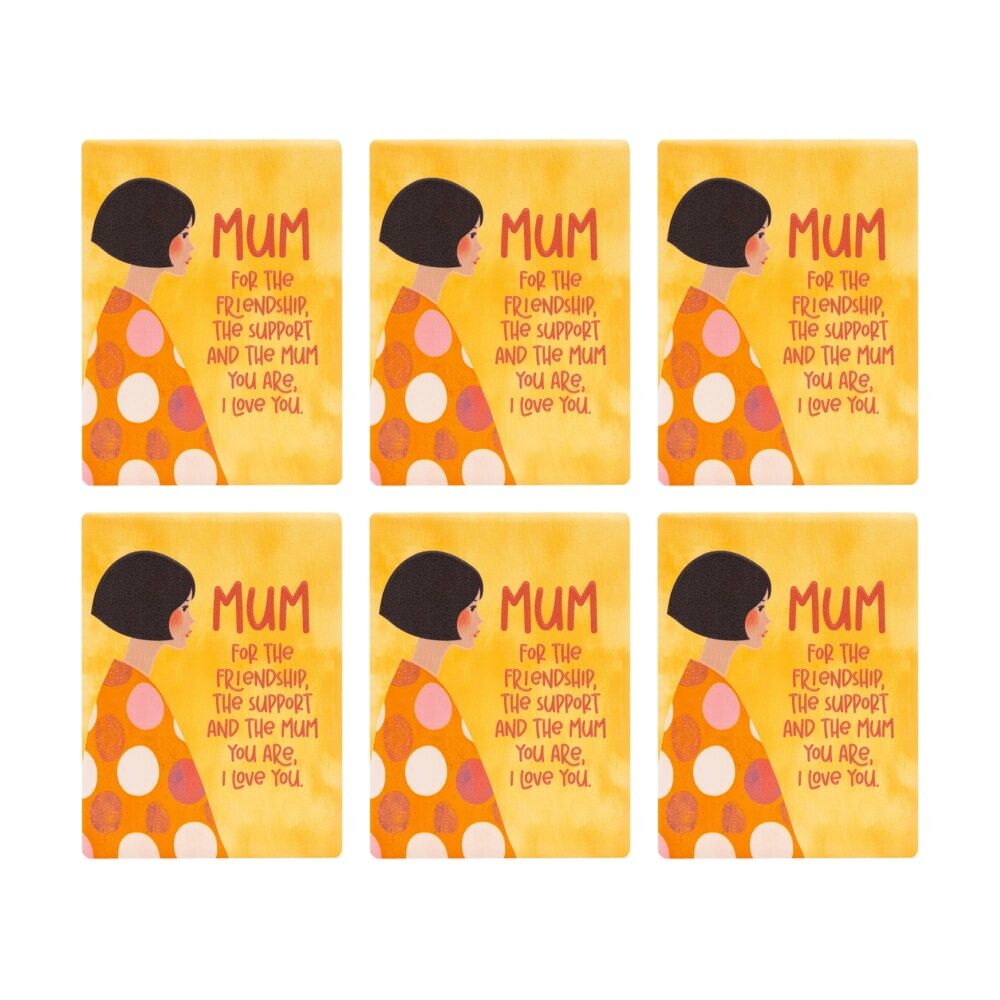 6PK Splosh Billie Mum Ceramic Magnet Fridge Embossed Yellow 6x8x0.5cm