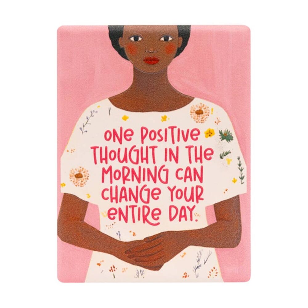 6PK Splosh Billie Positive Ceramic Magnet Embossed Design Pink 6x8x0.5cm