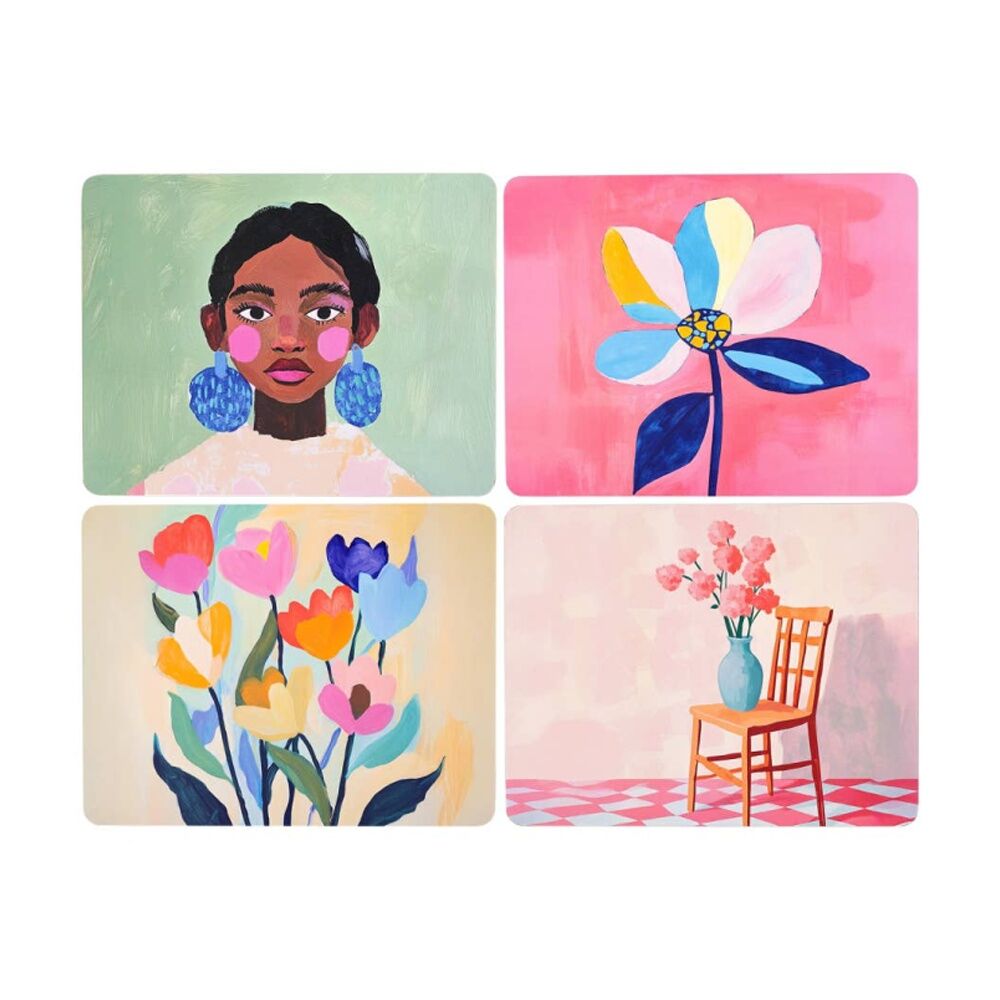 4pc Splosh Billie Placemats Set Cork Backed Waterproof 34x26cm