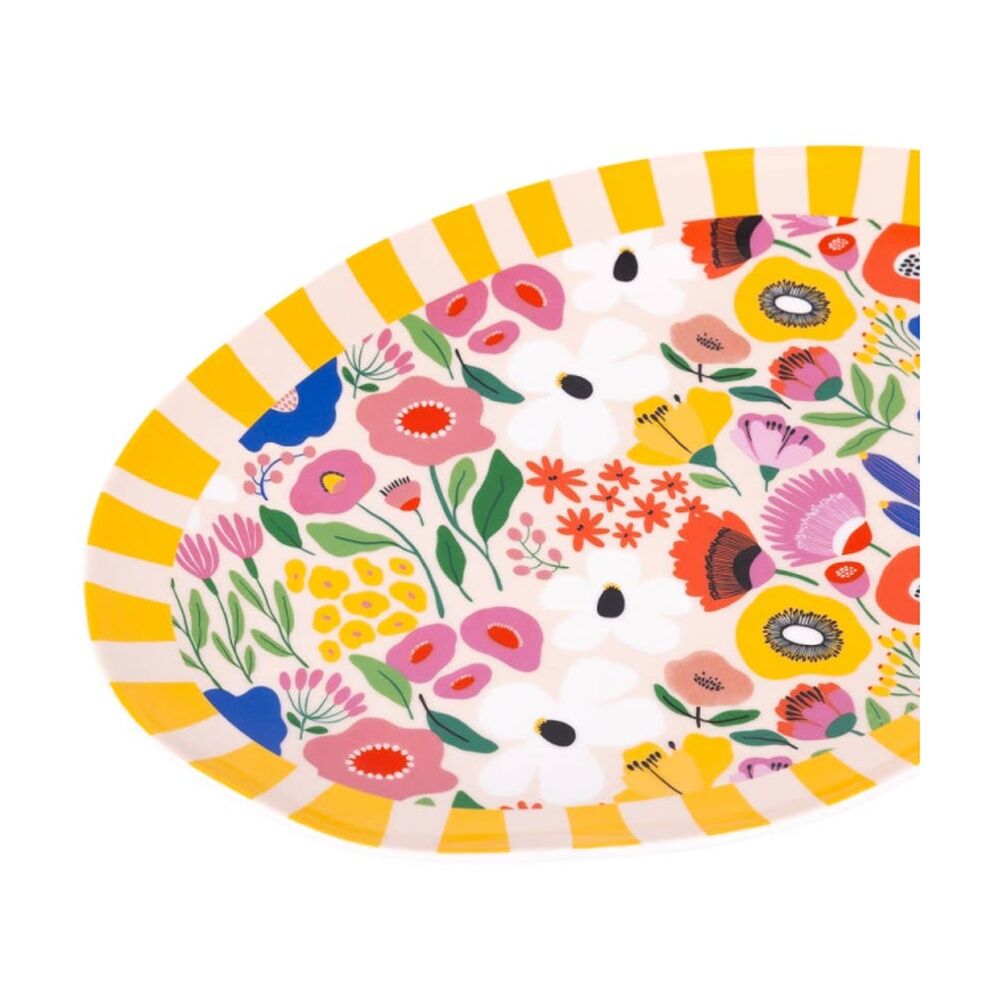 Splosh Billie Ceramic Serving Plate Printed Yellow Orange 30.5x21.5cm