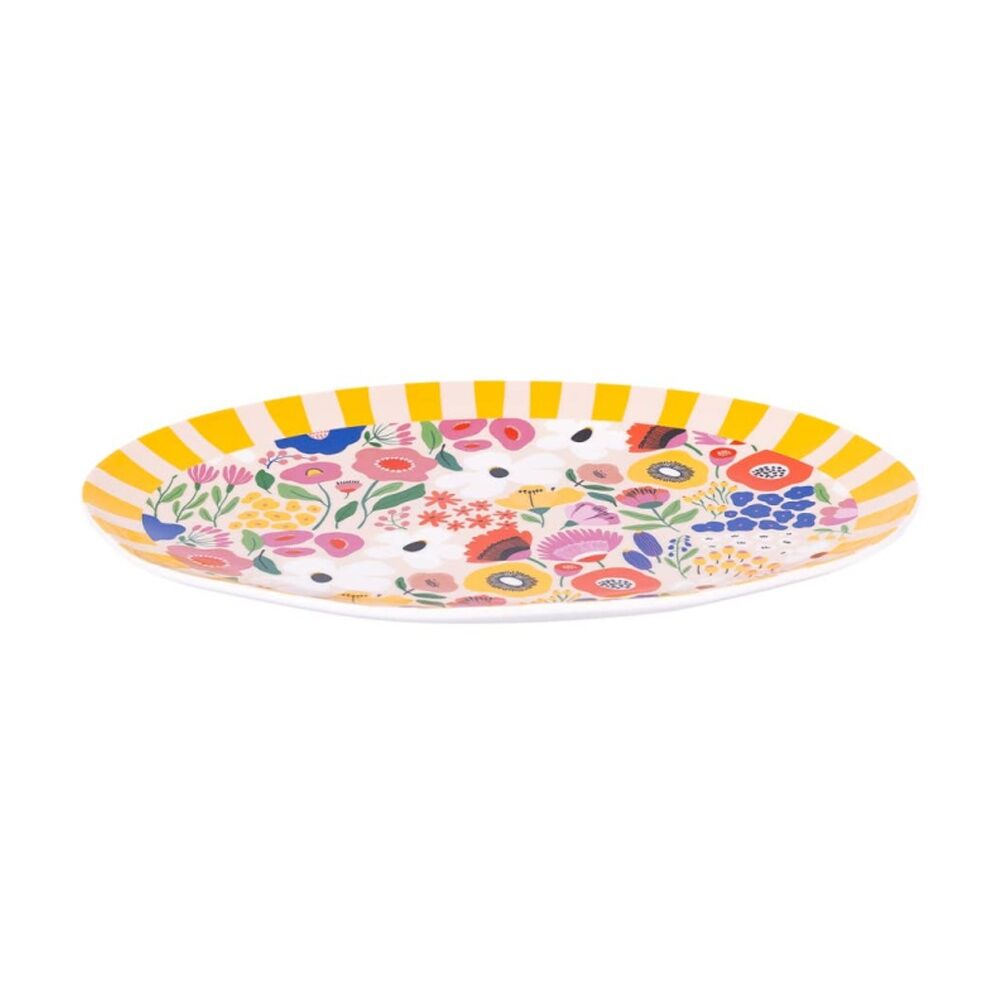 Splosh Billie Ceramic Serving Plate Printed Yellow Orange 30.5x21.5cm