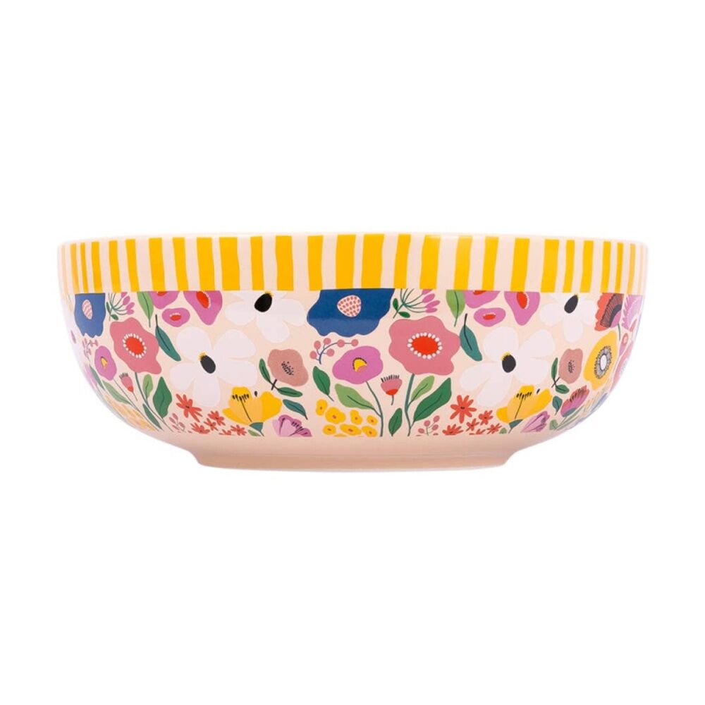 Splosh Billie Ceramic Salad Bowl Printed Yellow Orange 25x25x9.5cm