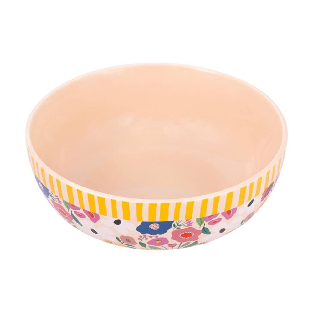 Splosh Billie Ceramic Salad Bowl Printed Yellow Orange 25x25x9.5cm