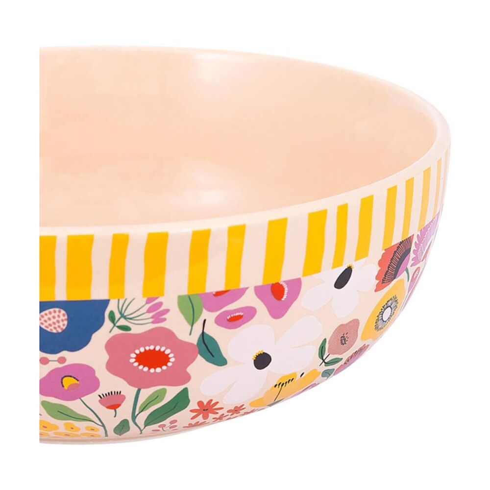 Splosh Billie Ceramic Salad Bowl Printed Yellow Orange 25x25x9.5cm