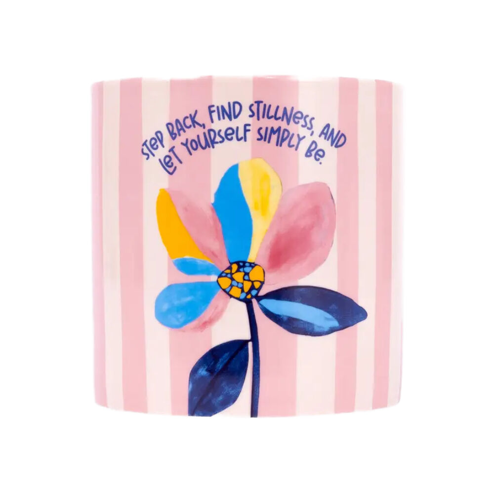 Splosh Billie Girl Ceramic Planter Printed Drainage Plug Green 12cm