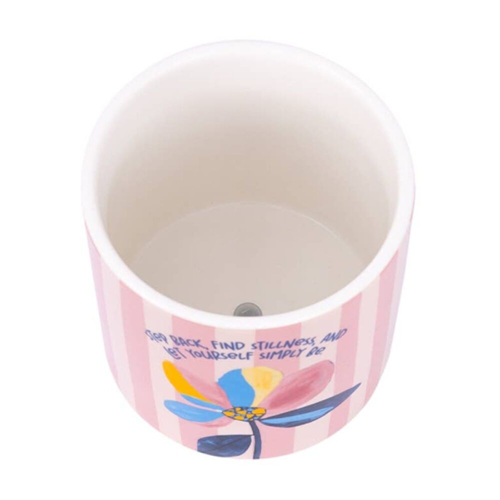 Splosh Billie Girl Ceramic Planter Printed Drainage Plug Green 12cm
