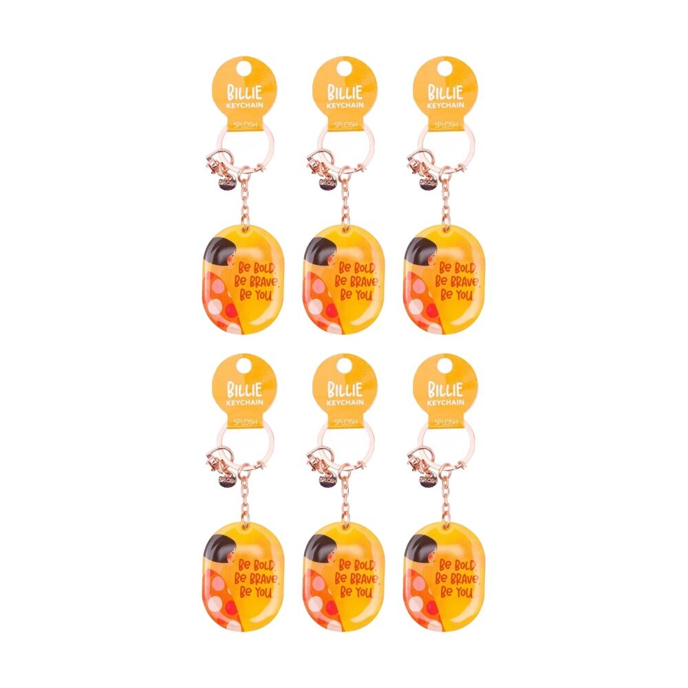6PK Splosh Billie Be Bold Keychain Acrylic Epoxy Tassel Yellow 11.5x4.5cm