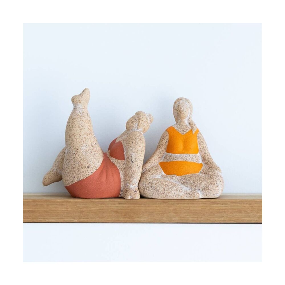 Splosh Billie Bathing Terracotta Statue Lightweight Orange 13x11x15cm