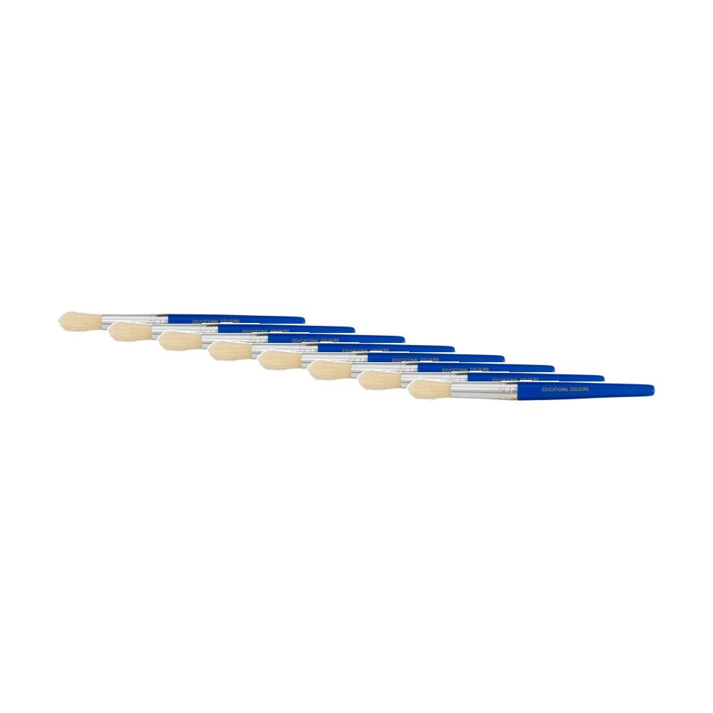 8PK Educational Colours Jumbo Stubby Round Paint Brush Art/Craft Supplies