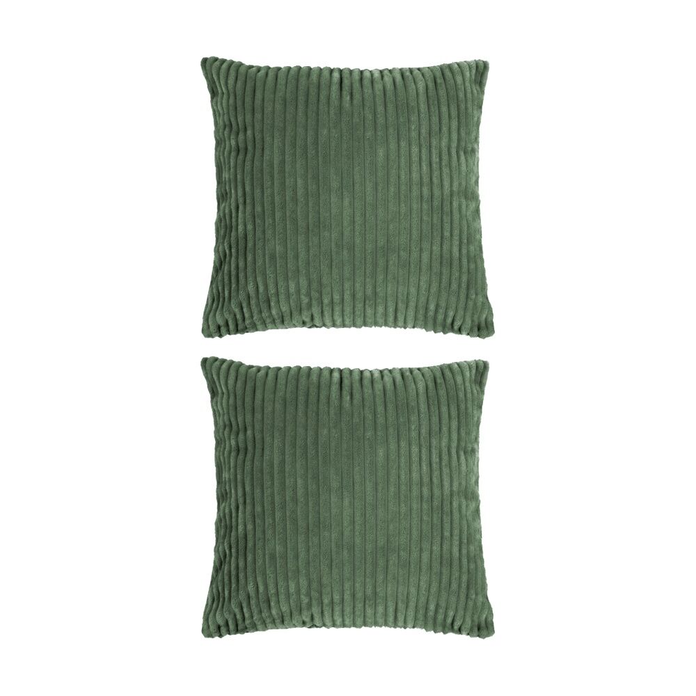2PK Bambury Channel Square Cushion Plush Throw Pillow Juniper 50x50cm