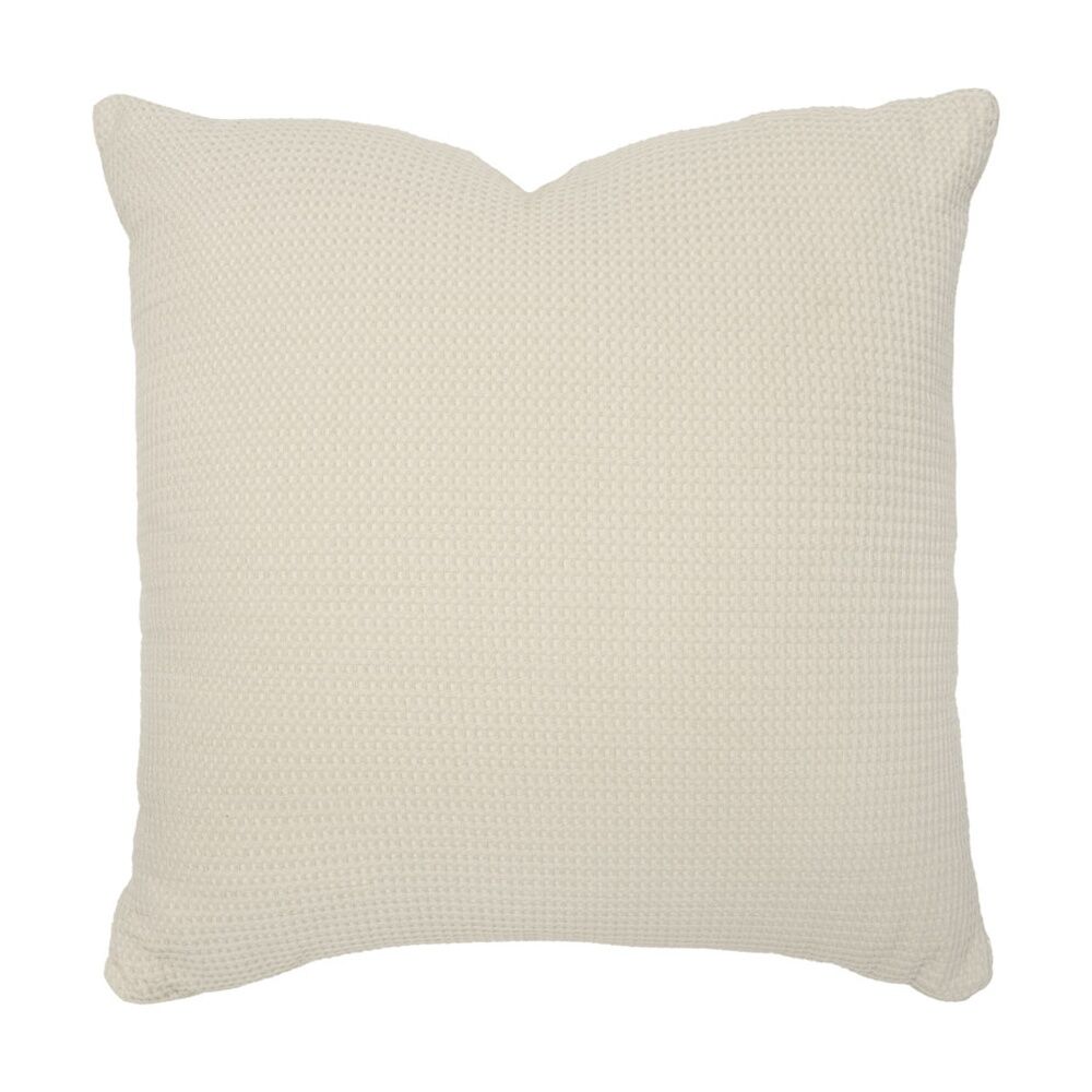 Bambury Milo Waffle Weave Cotton Square Cushion Throw Pillow Stone 50x50cm