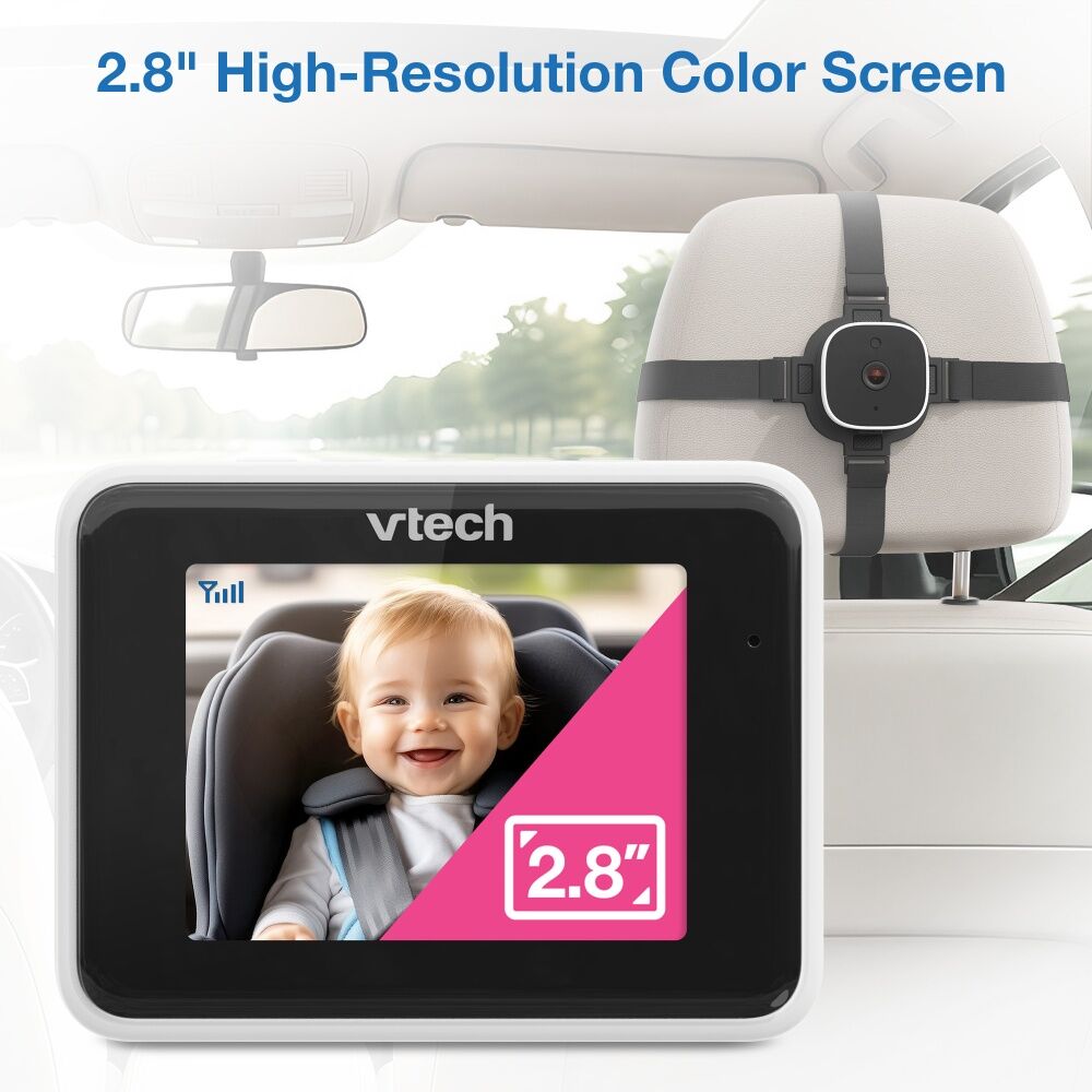 VTech VGO In-Car Baby Monitor Camera W/ 2.8in Colour Viewer & Live Video