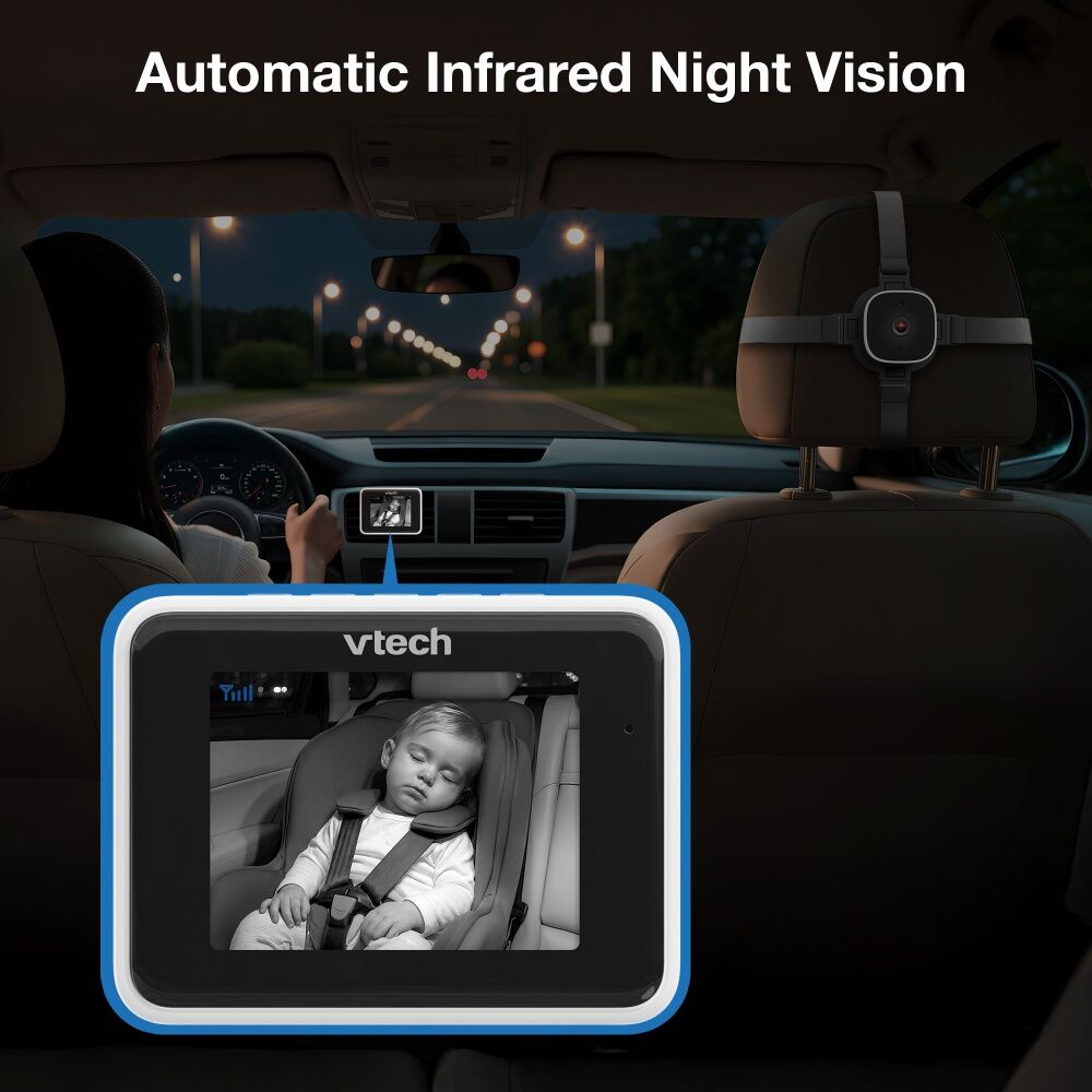 VTech VGO In-Car Baby Monitor Camera W/ 2.8in Colour Viewer & Live Video