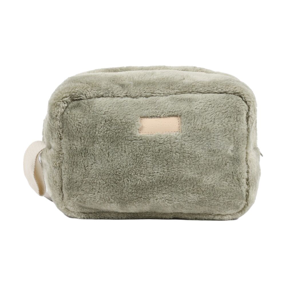 2PK Bas Phillips Faux Mink Polyester Cosmetic/Makeup/Toiletries Bag Sea Foam