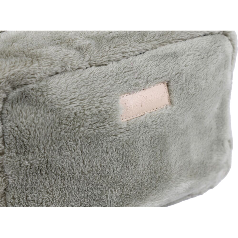 2PK Bas Phillips Faux Mink Polyester Cosmetic/Makeup/Toiletries Bag Sea Foam