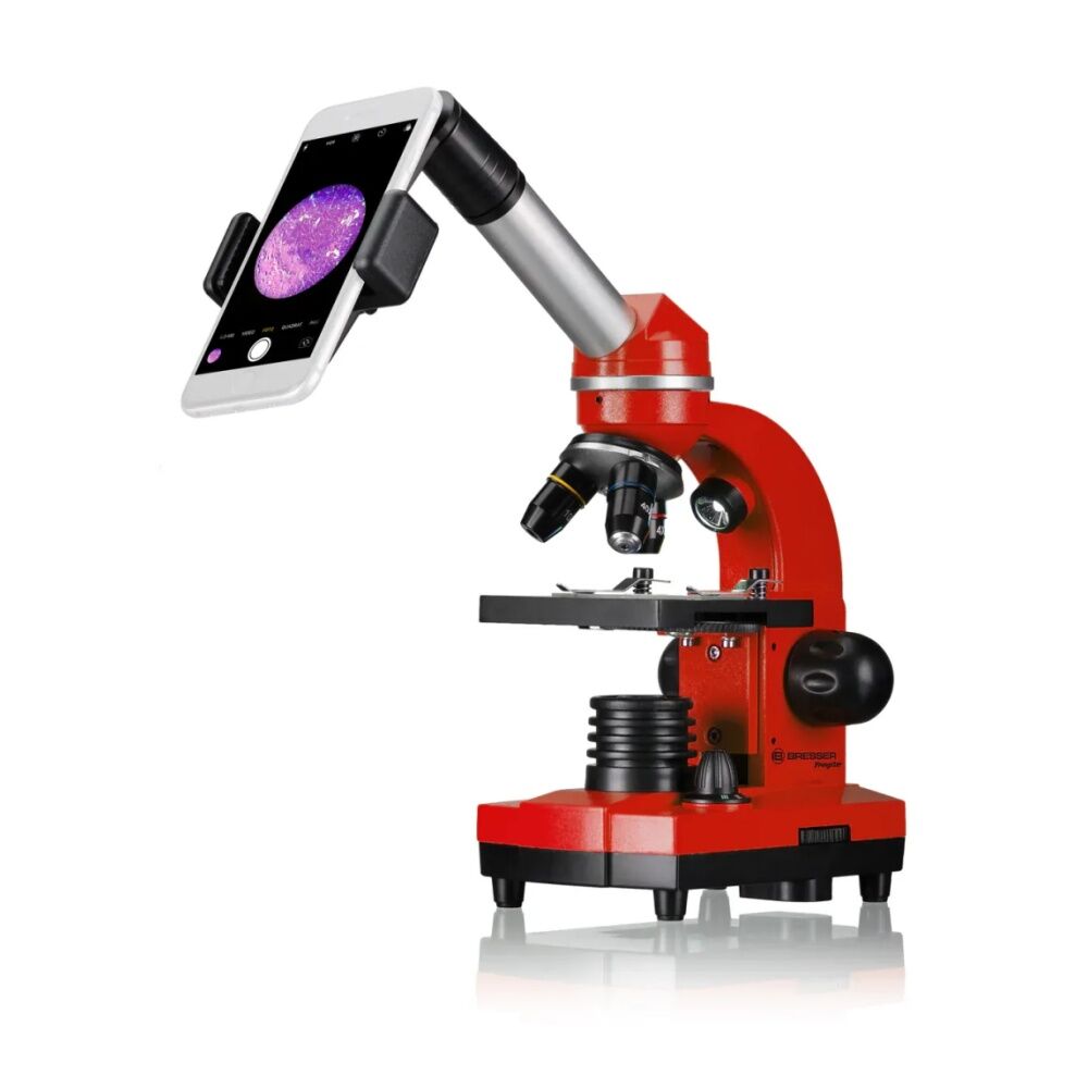 Bresser Junior Biolux Student Microscope With Barlow Zoom System LED Red