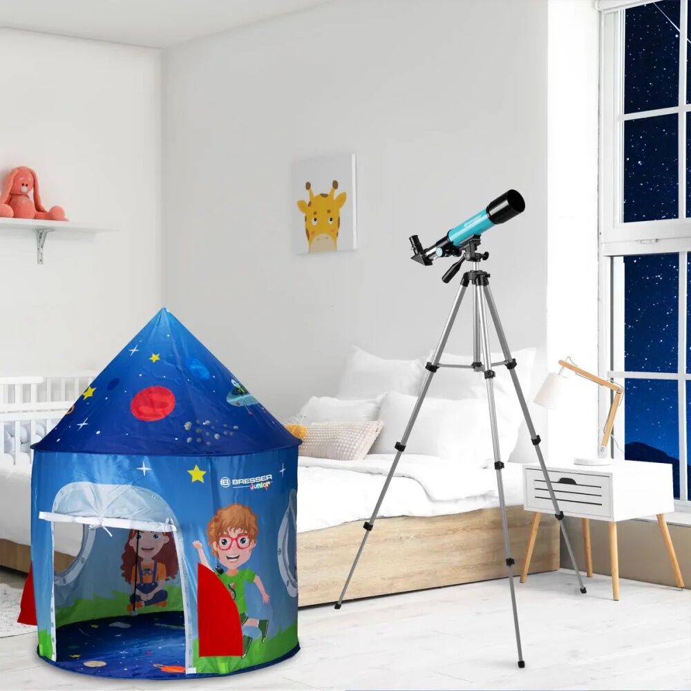 Bresser Junior Kids Telescope 50mm Lens Diameter 360mm Focal Length W/ Tent 8Y+