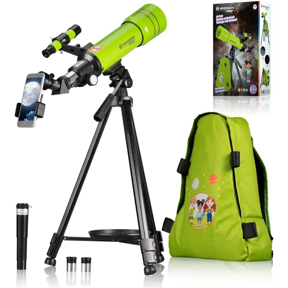 Bresser Junior Kids Refracting Telescope 70mm 400mm With Backpack Green 8Y+