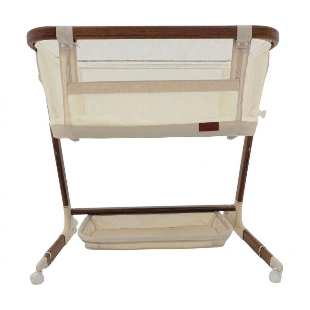 Baby Studio Dream Glider Bassinet Lockable Wheels Wood Grain