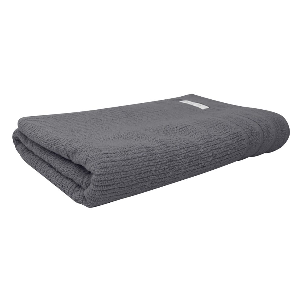 4x Bas Phillips Cairo Ribbed Collection Cotton Bath Towel 137x68cm Graphite