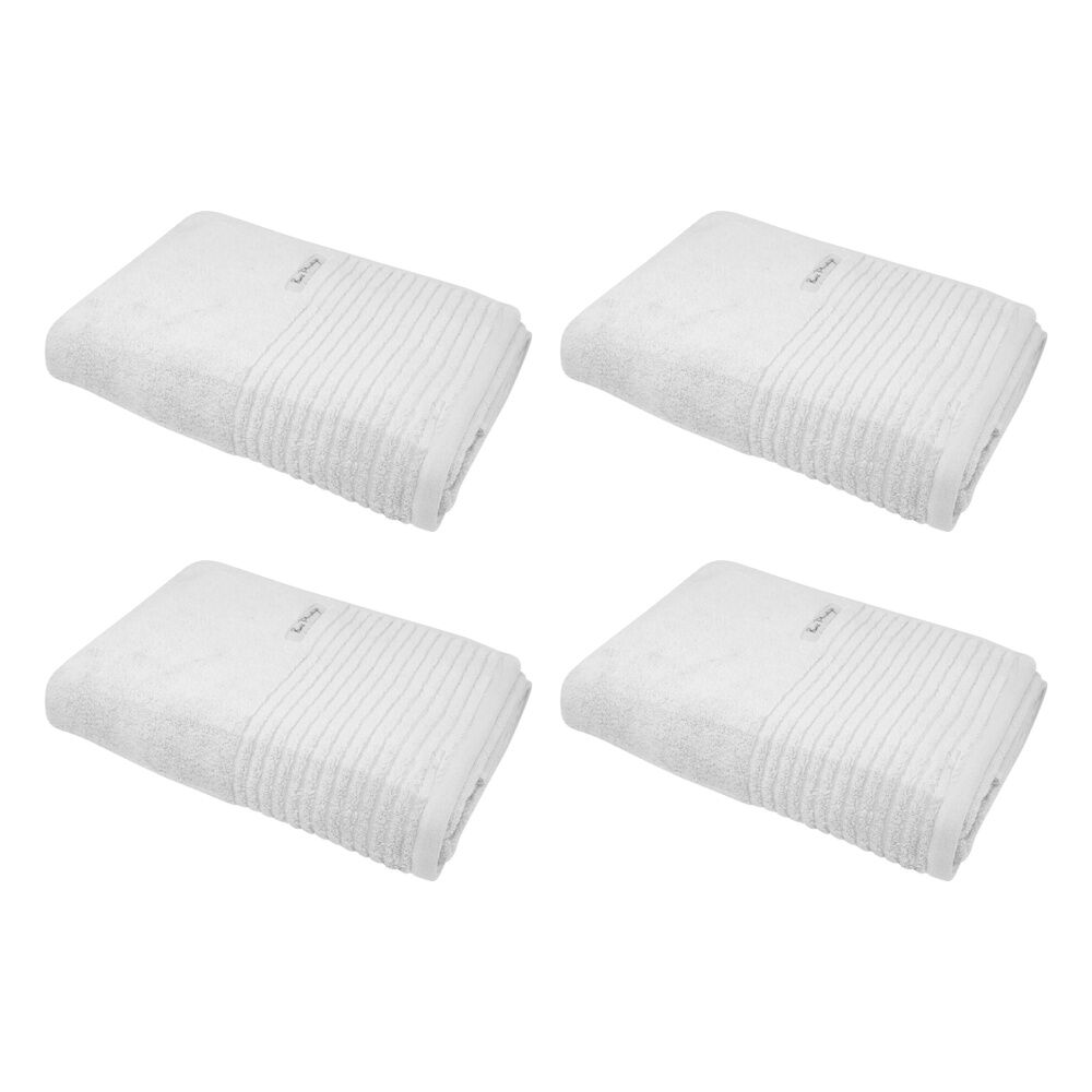 4x Bas Phillips Hayman Zero Twist Bath Sheet 600Gsm Cotton 160x80cm White