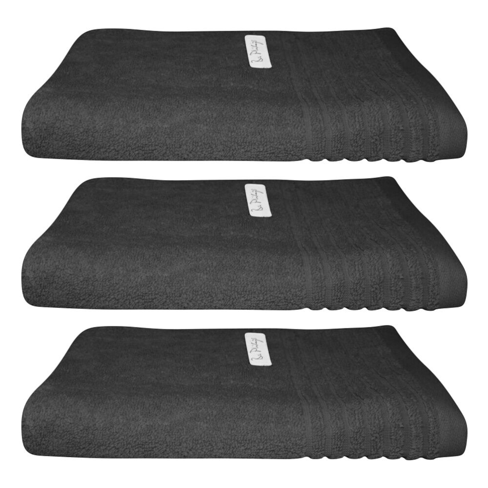 3x Bas Phillips Hayman Zero Twist Hand Towel 600Gsm Cotton 60x40cm Eclipse
