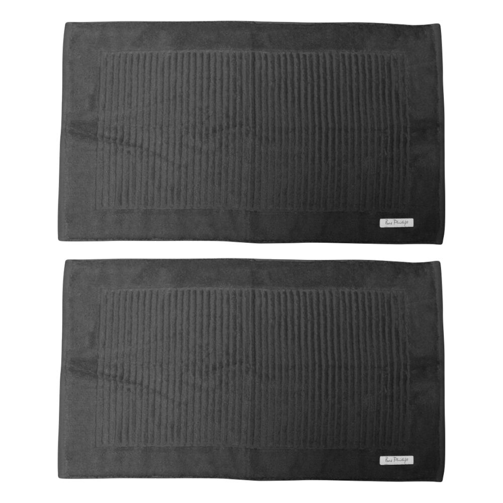 2x Bas Phillips Hayman Zero Twist Bath Mat 600Gsm Cotton 78x48cm Eclipse
