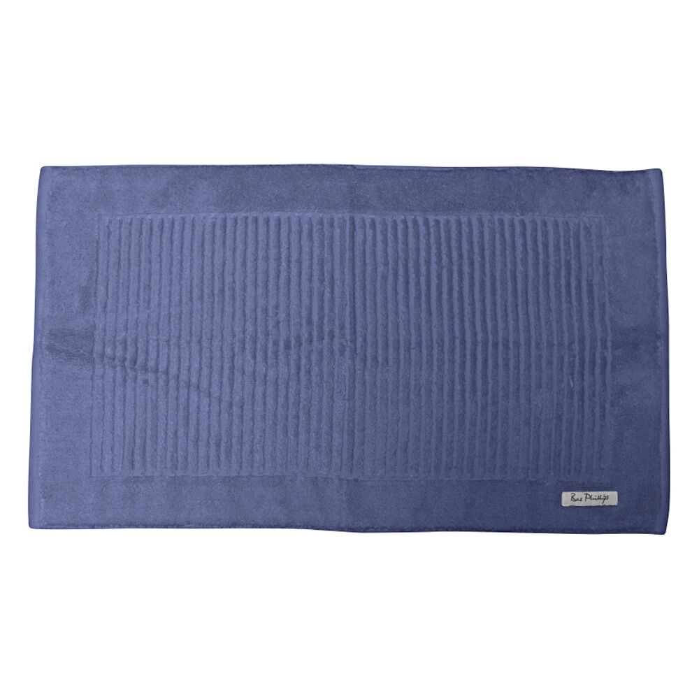 2x Bas Phillips Hayman Zero Twist Bath Mat 600Gsm Cotton 78x48cm Indigo