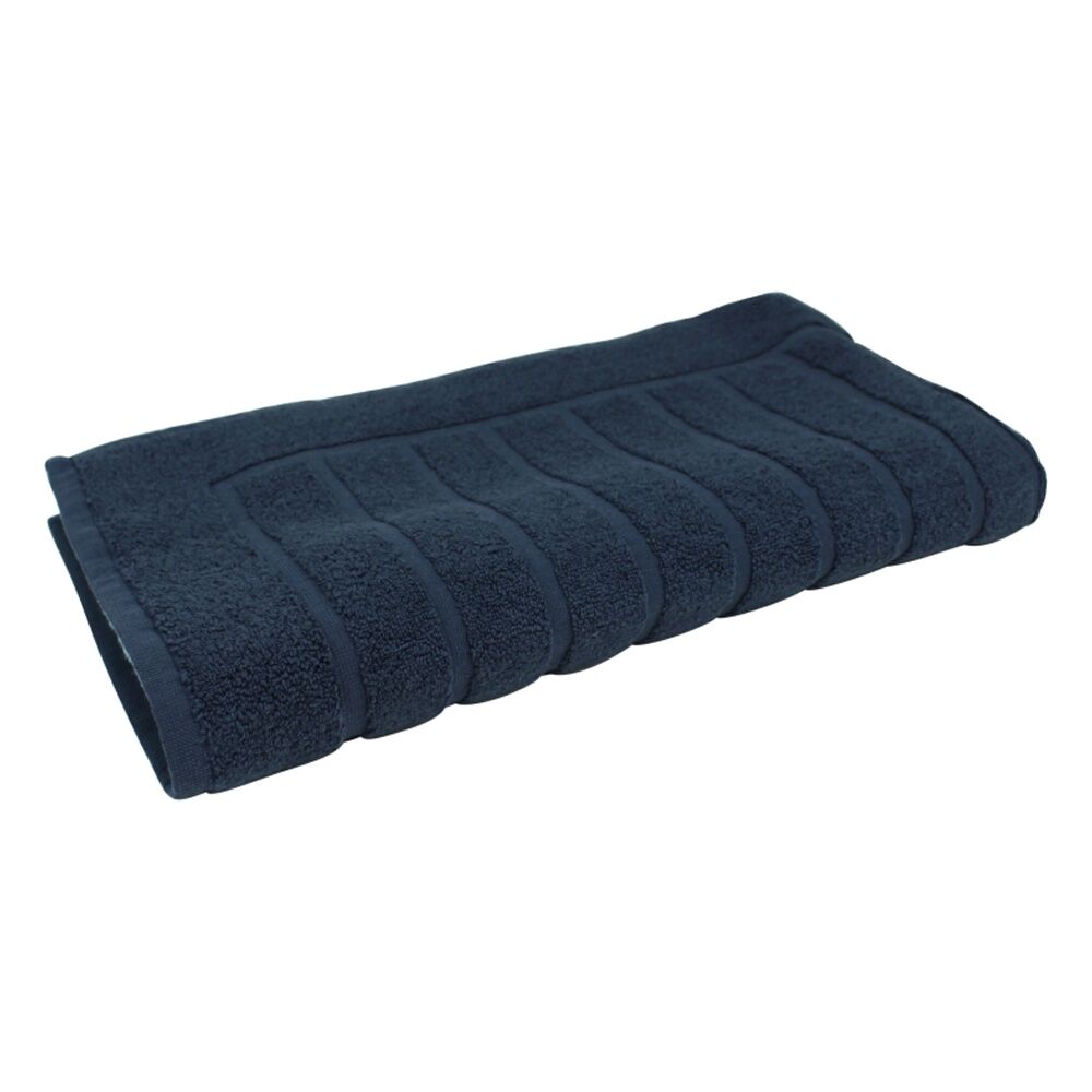4x Bas Phillips Valencia Zero Twist Collection Cotton Bath Mat 48 x 78cm Navy