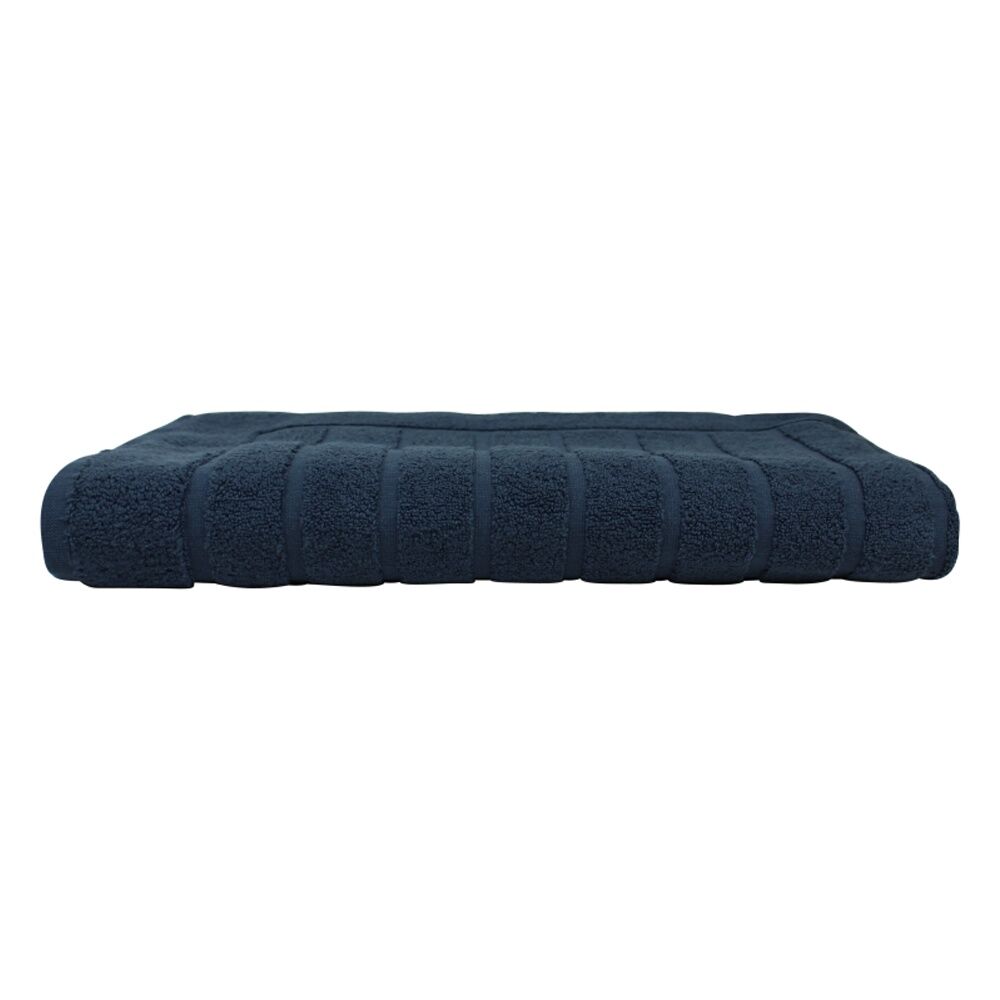 4x Bas Phillips Valencia Zero Twist Collection Cotton Bath Mat 48 x 78cm Navy