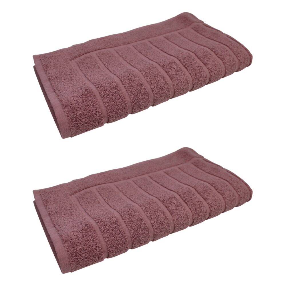 2x Bas Phillips Valencia Zero Twist Collection Cotton Bath Mat 78cm  Dusty Rose