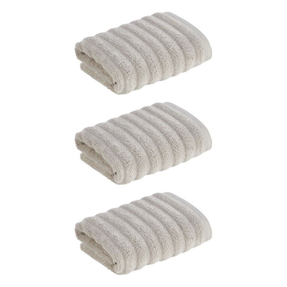 3x Christy Kensington Bathroom King Hand Towel Cotton 90x50 cm Silver