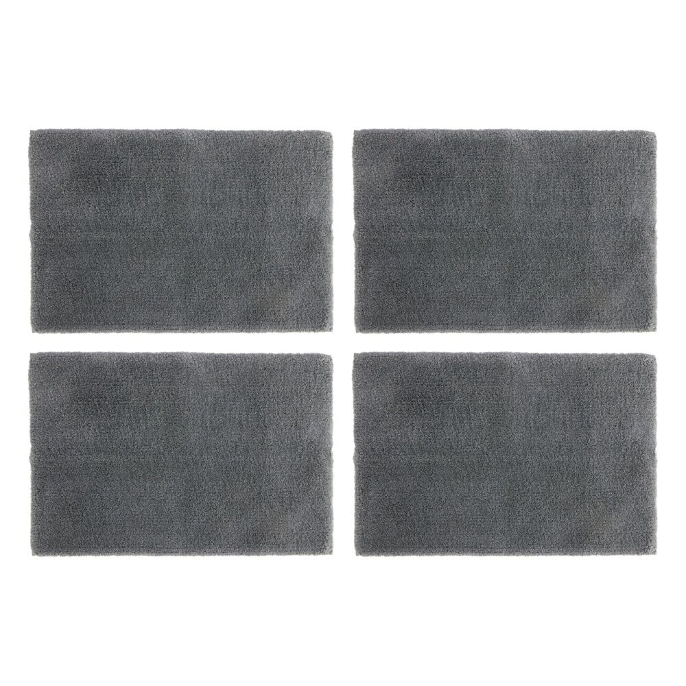 4x Christy Kensington Bathroom Bath Mat Microfibre 90x60 cm Charcoal