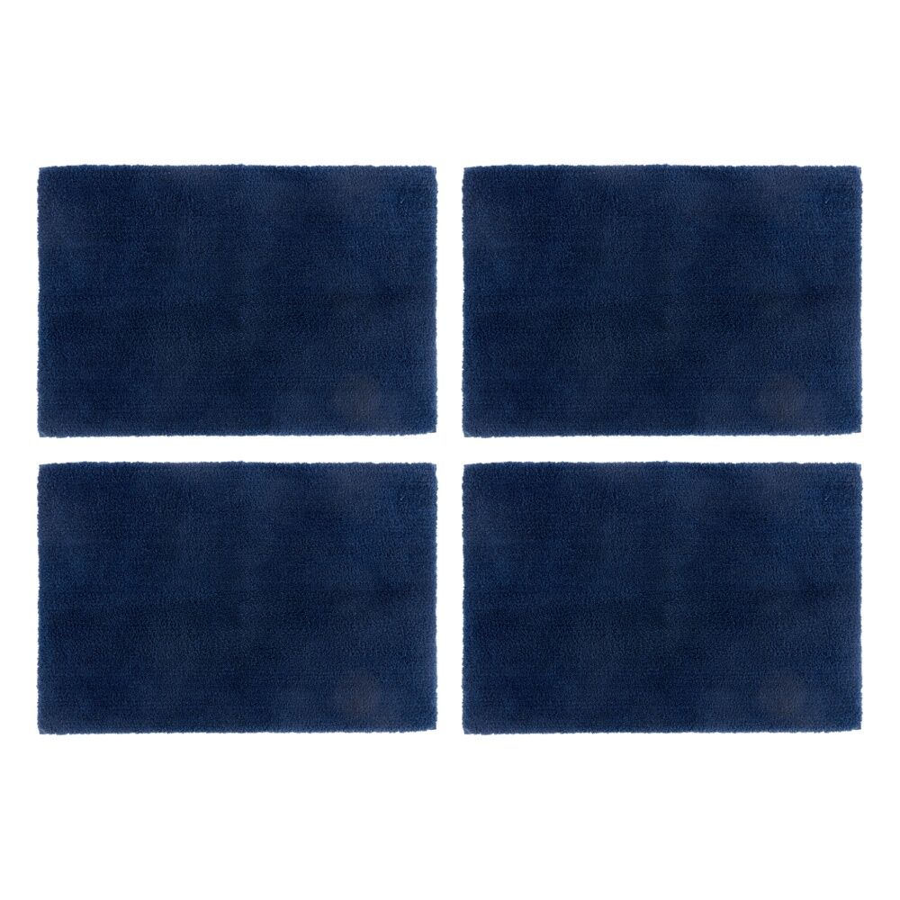 4x Christy Kensington Bathroom Bath Mat Microfibre 90x60 cm Navy