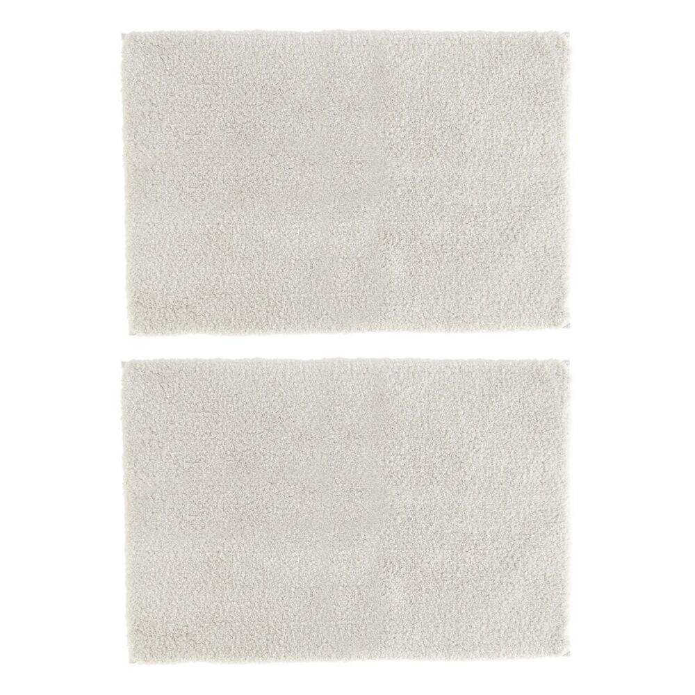 2x Christy Kensington Bathroom Bath Mat Microfibre 90x60 cm Silver