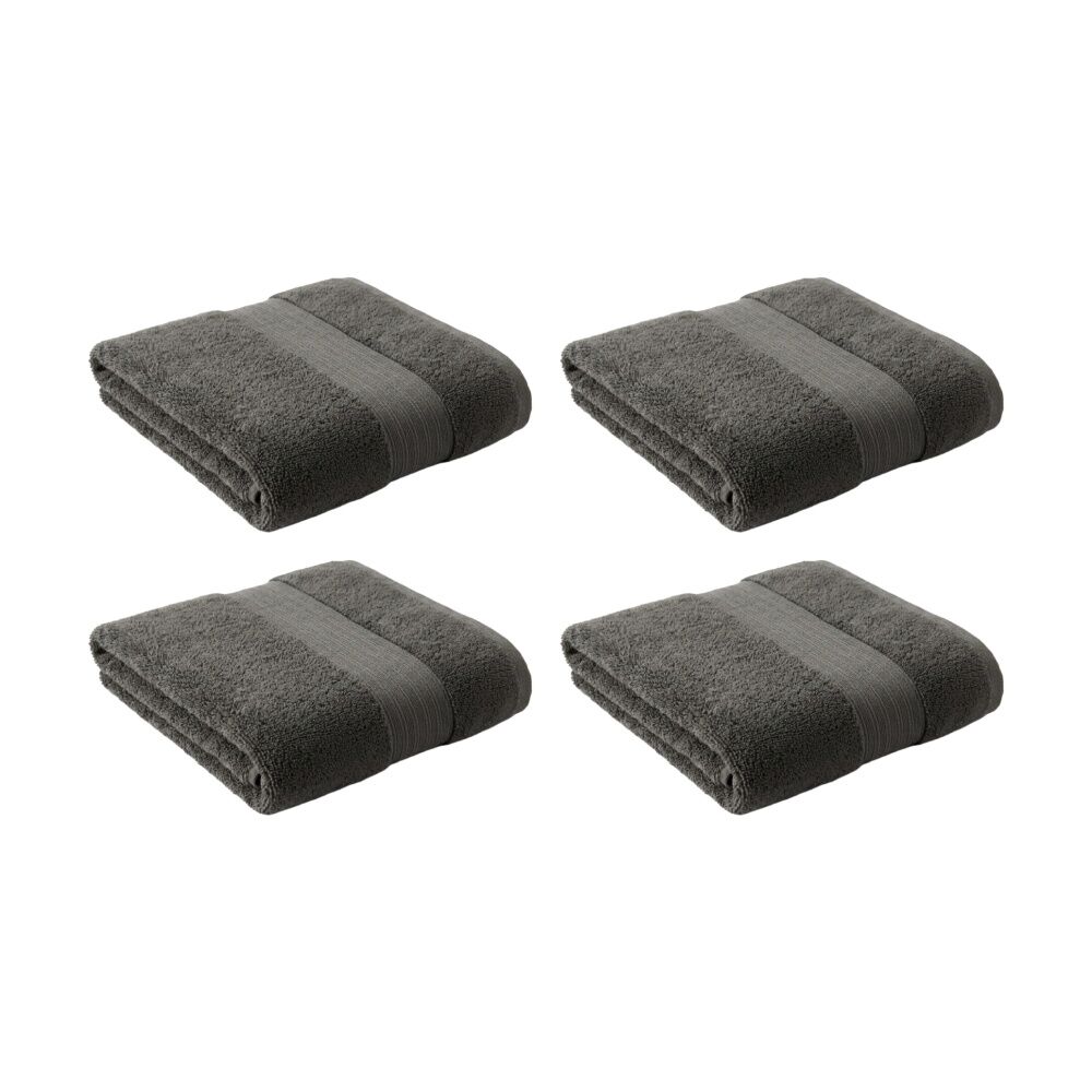 4PK Christy Sovereign Combed Cotton Bath Towel 650GSM Plush Soft Graphite King