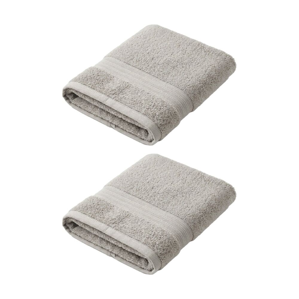 2PK Christy Sovereign Combed Cotton Hand Towel 650GSM Plush Absorbent Silver