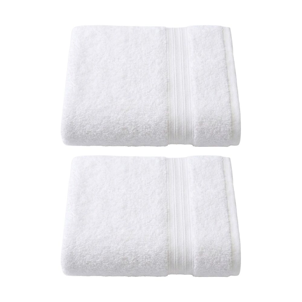 2PK Christy Sovereign Combed Cotton Hand Towel 650GSM Plush Absorbent White