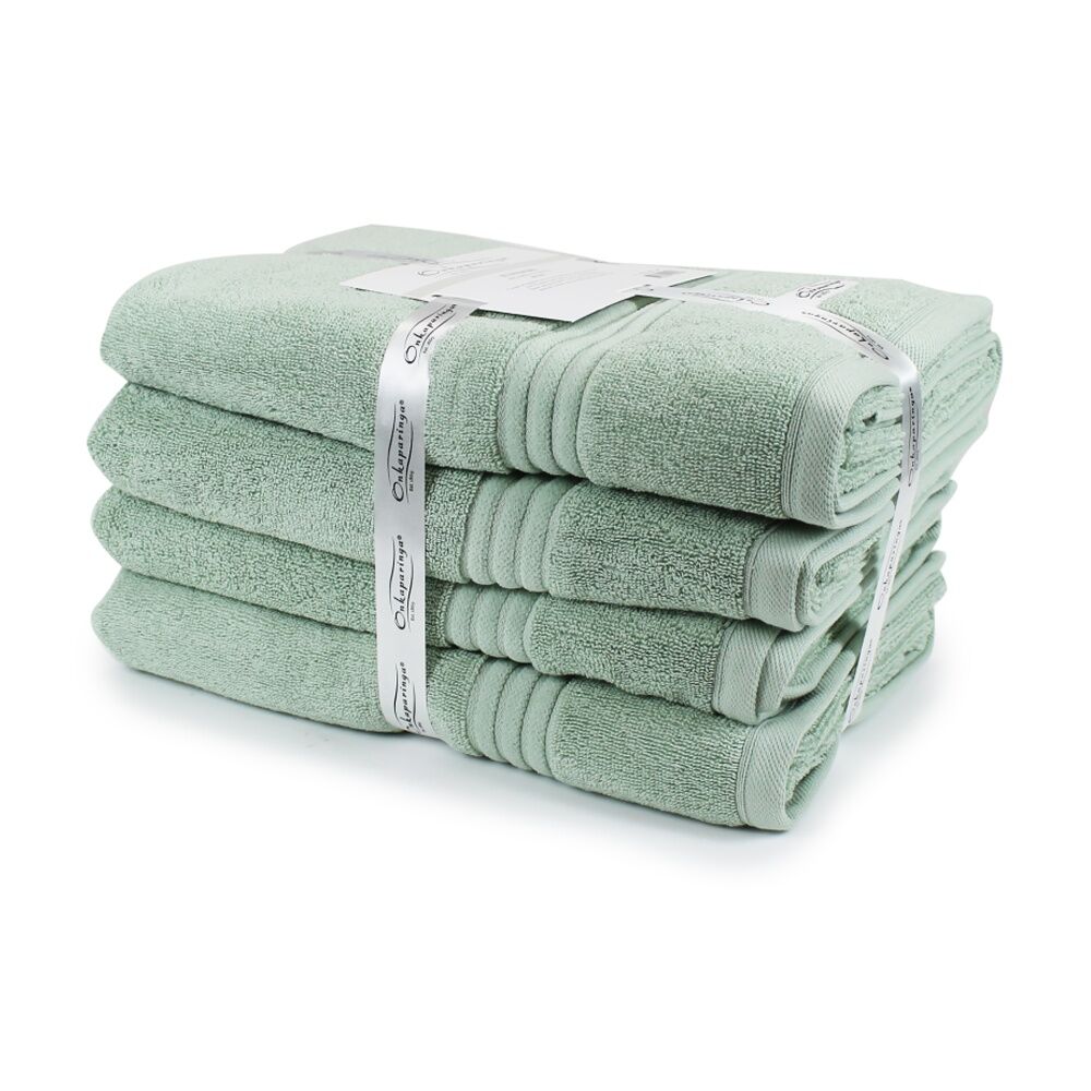 4pc Onkaparinga Flinders Premium Cotton Bath Towel Set 600GSM Eucalyptus
