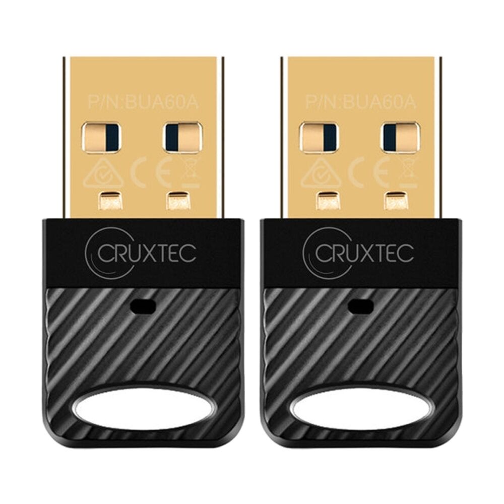2PK Cruxtec Bluetooth 6.0 USB Adapter Black Type-A Compact Design