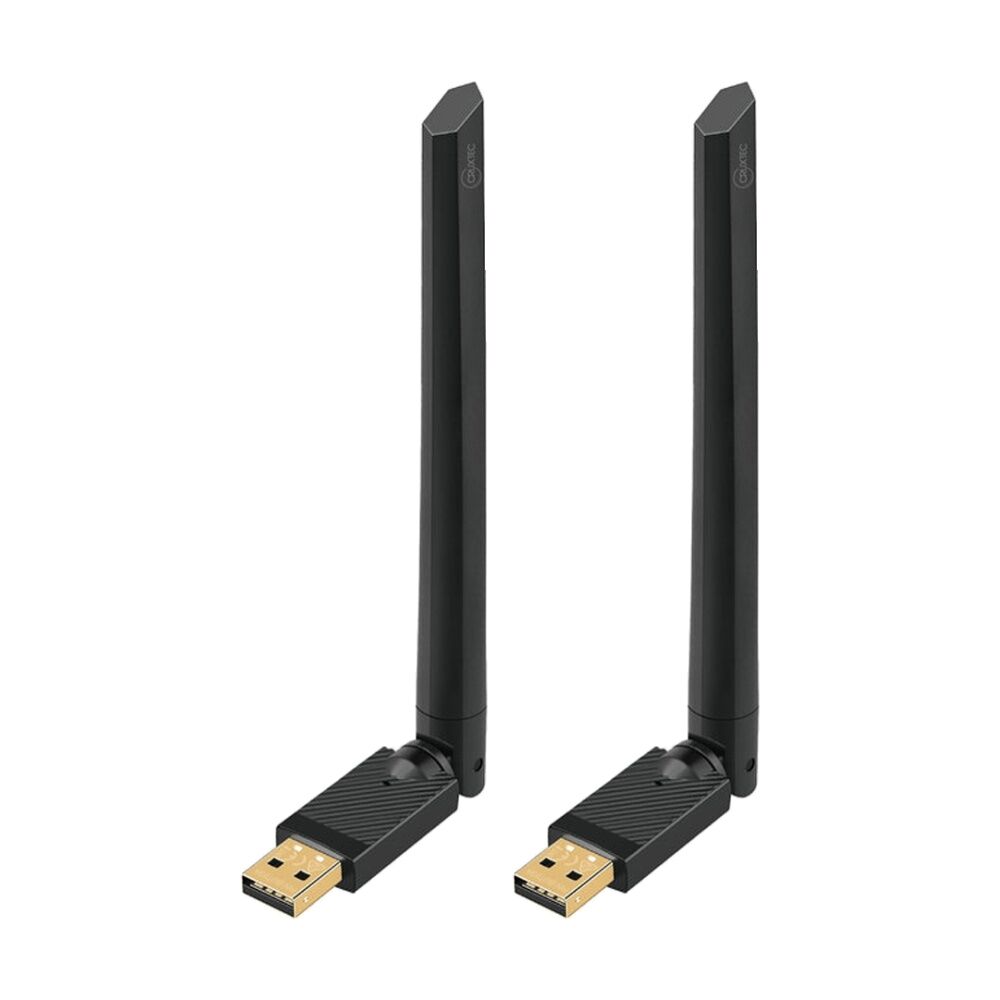 2PK Cruxtec Long Range Bluetooth 6.0 USB Adapter Black Type-A Connector