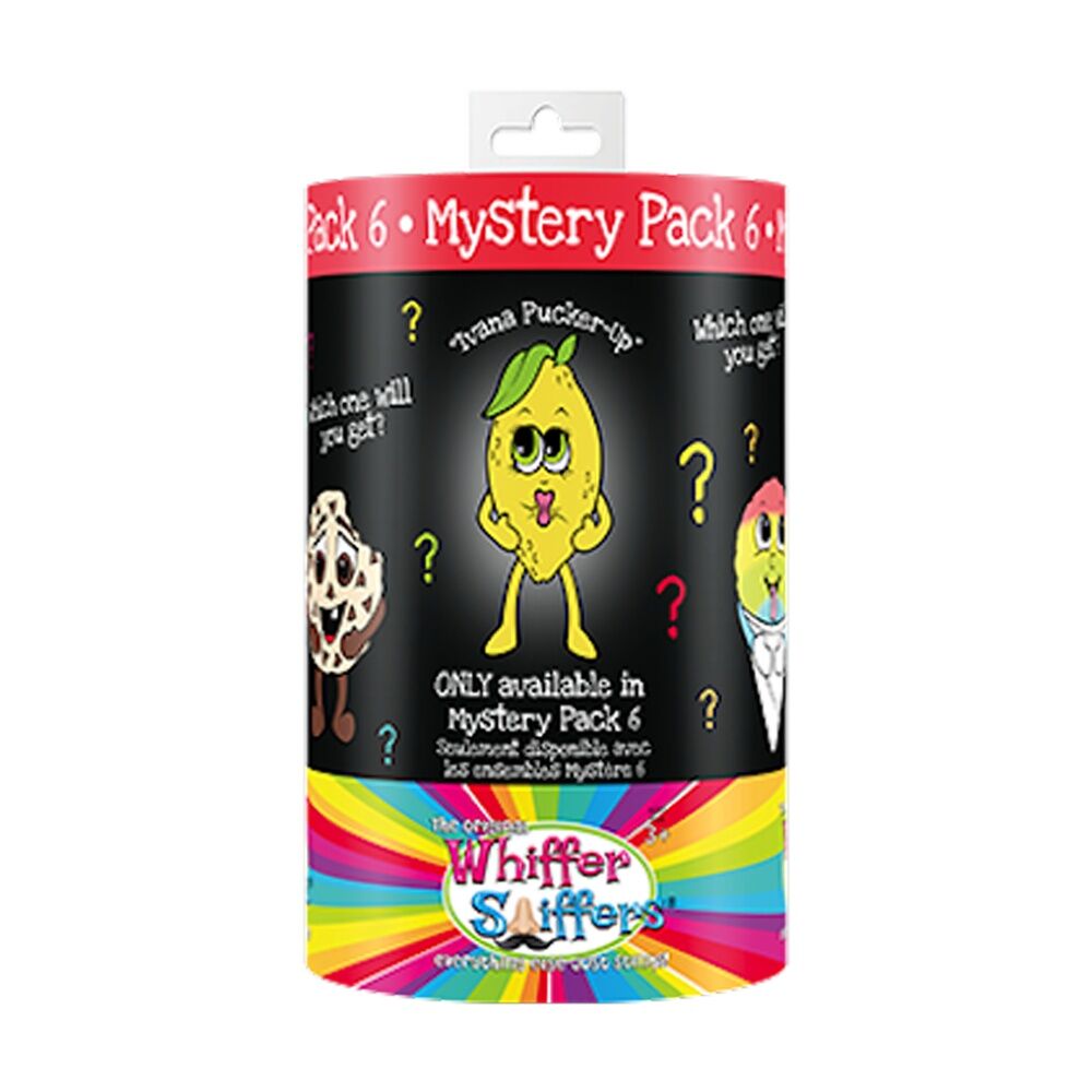 4x Whiffer Sniffers Mystery Pack 6 Scented Backpack Clip Assorted
