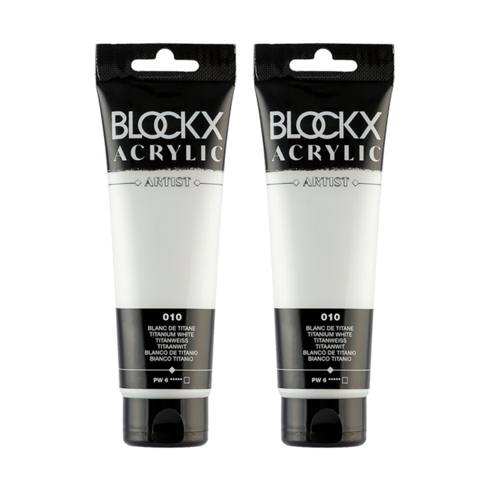 2PK Blockx Acrylic 120ml Paint Tube Art/Craft - Titanium White
